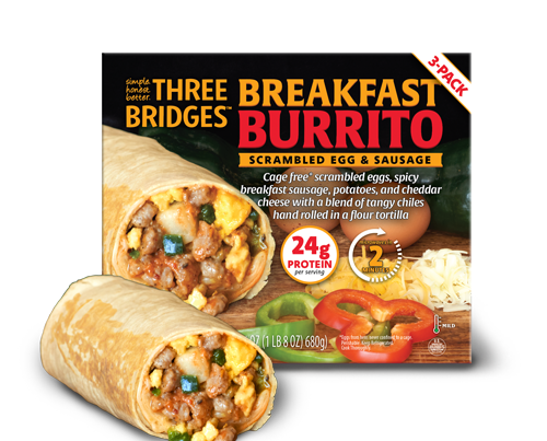 Scrambled Egg & Sausage Breakfast Burrito, 3-Pack