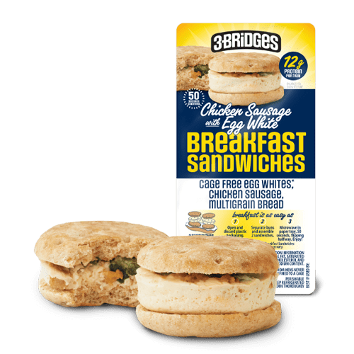 Chicken Sausage with Egg White Breakfast Sandwiches