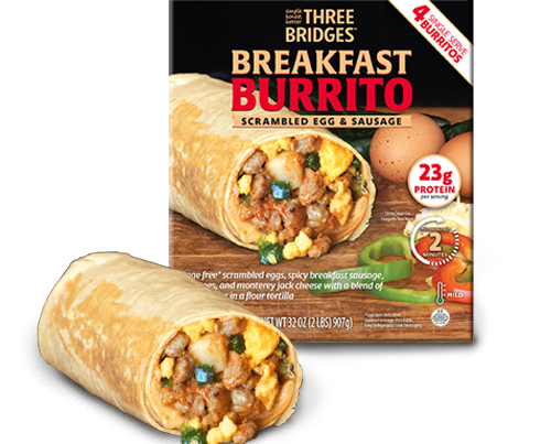 Three Bridges Scrambled Egg & Sausage Breakfast Burrito