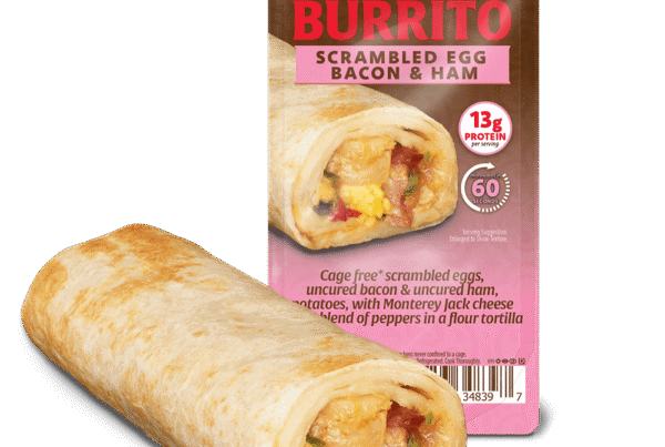 Scrambled Egg, Bacon & Ham Breakfast Burrito